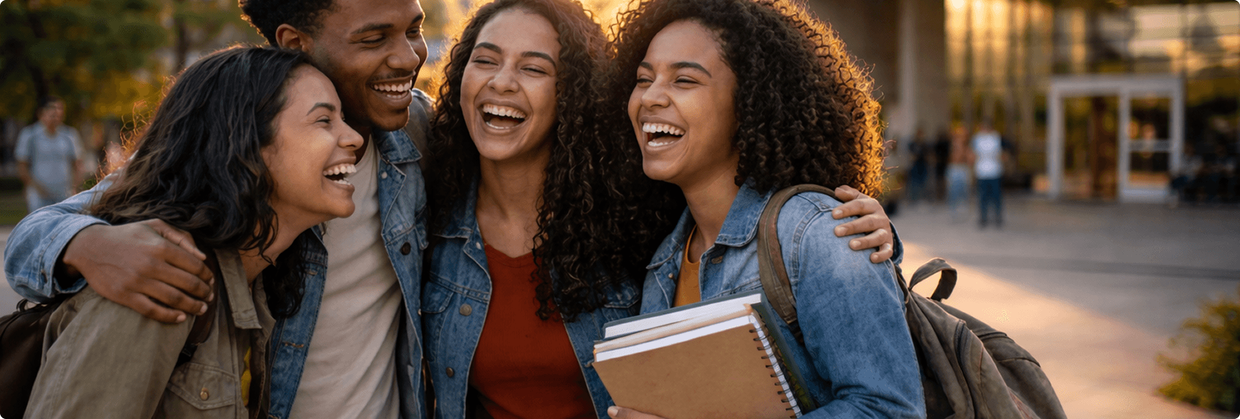 Estudantes felizes